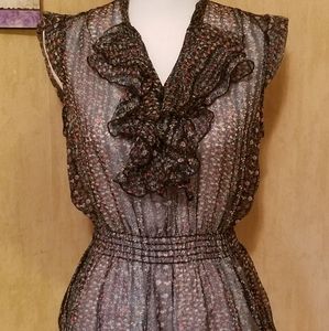 Fire Los Angeles Short sleeve floral shear top